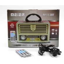 MEIER M113BT Am Fm Radio Receiver Wooden Retro Radio With Usb Player